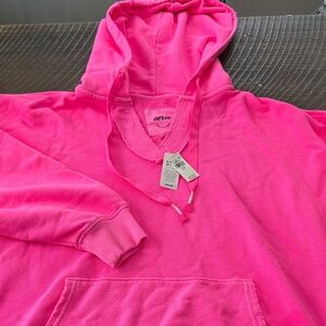 Aerie Vibrant Pink Pullover Hoodie, Oversized XS